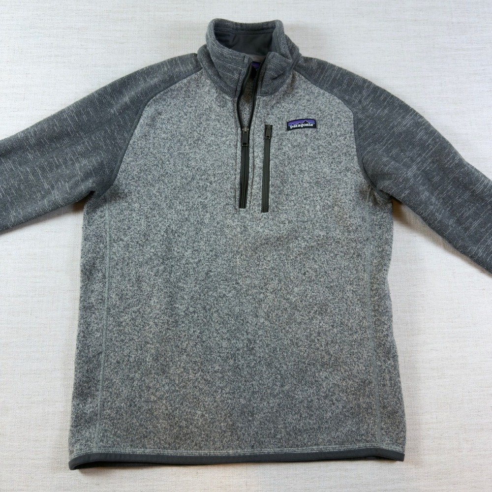 Patagonia Better Sweater 1/4 Zip Pullover Gray Fleece Mens Small 25522
